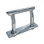 Zurrbügel mit Lasche und 2 Stoppmuttern, verzinkt, 75 mm Lochabstand, Belastbarkeit 2500 daN, geprüft nach DIN EN 12640:2020-05