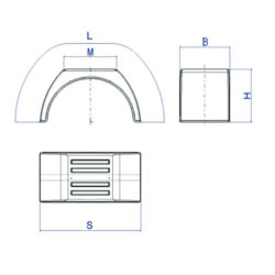 Kunststoff-Kotflügel H-PE 28.940.15 eckig SG - 1010 28 151 – Bild 2