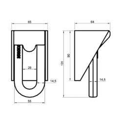 Zurrkasten 90 x 65 x 64mm mit Ring 3500kg – Bild 2