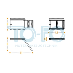 Trittleiter ausziehbar, feuerverzinkt, 2 Stufen, ohne Plattform, 420x570mm – Bild 2
