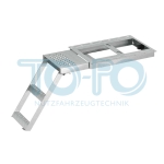 Trittleiter ausziehbar, feuerverzinkt, 2 Stufen, mit Plattform, 420x562mm