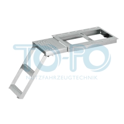 Trittleiter ausziehbar, feuerverzinkt, 2 Stufen, mit Plattform, 420x562mm