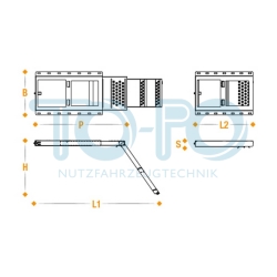 Trittleiter ausziehbar, feuerverzinkt, 2 Stufen, mit Plattform, 420x562mm – Bild 3