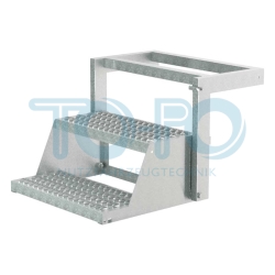 Trittleiter, klappbar, mit 2 breiten stufen, feuervezinkt